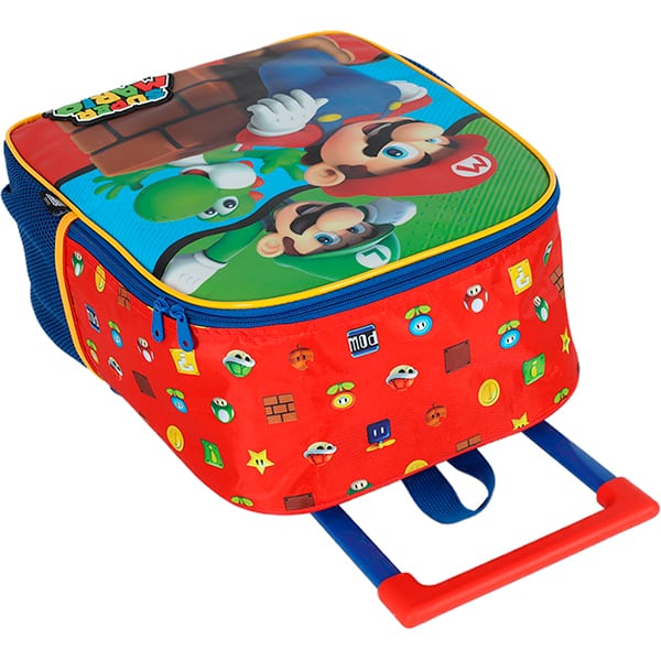 Mochila escolar com rodas, Mario Bros, Vermelho, IC42532MO0, Luxcel - PT 1 UN Mochila escolar com rodas, Mario Bros, Vermelho, IC42532MO0, Luxcel - PT 1 UN