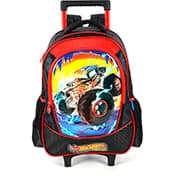Mochila escolar com rodas, Hot Wheels, Preta, IC42612HW0, Luxcel PT 1 UN Mochila escolar com rodas, Hot Wheels, Preta, IC42612HW0, Luxcel PT 1 UN