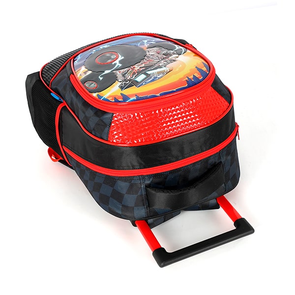 Mochila escolar com rodas, Hot Wheels, Preta, IC42612HW0, Luxcel PT 1 UN Mochila escolar com rodas, Hot Wheels, Preta, IC42612HW0, Luxcel PT 1 UN