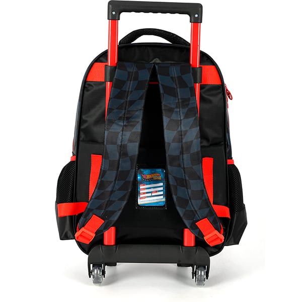 Mochila escolar com rodas, Hot Wheels, Preta, IC42612HW0, Luxcel PT 1 UN Mochila escolar com rodas, Hot Wheels, Preta, IC42612HW0, Luxcel PT 1 UN