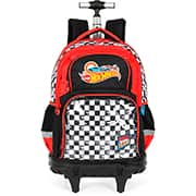 Mochila escolar com rodas, Hot Wheels Vermelho, MC49982HW0, Luxcel - PT 1 UN