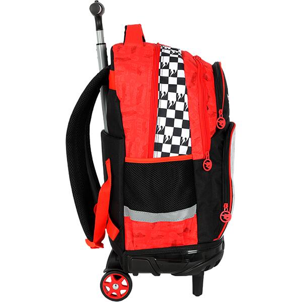 Mochila escolar com rodas, Hot Wheels Vermelho, MC49982HW0, Luxcel - PT 1 UN