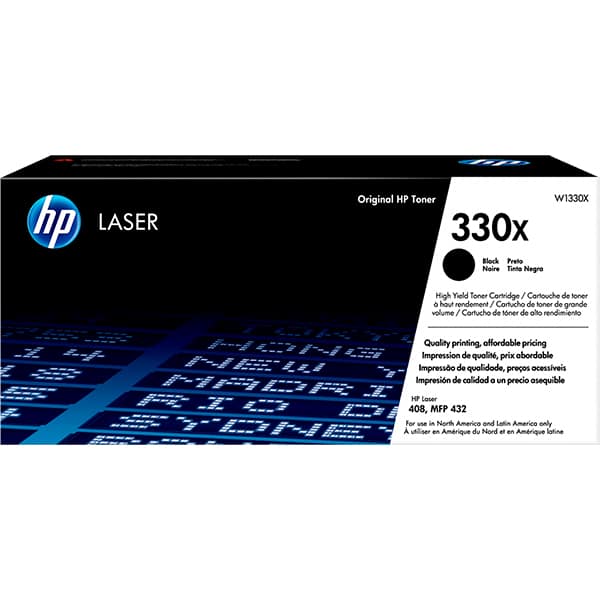 Toner HP 330X, Preto, LaserJet Original (W1330X), Para HP Laser série 408, Multifuncional laser HP série 432 CX 1 UN