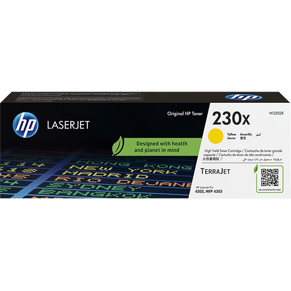 Toner HP 230x, Amarelo, Laserjet Original (W2302X), Para HP LaserJet Pro 4203cdn, 4203dn, 4203dw, 4303dw, 4303fdn, 4303fdw, CX 1 UN