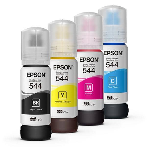 Kit Garrafa Epson T544 para Ecotank L3110, L3210, L3150, L3250, L5190 CX 1 UN
