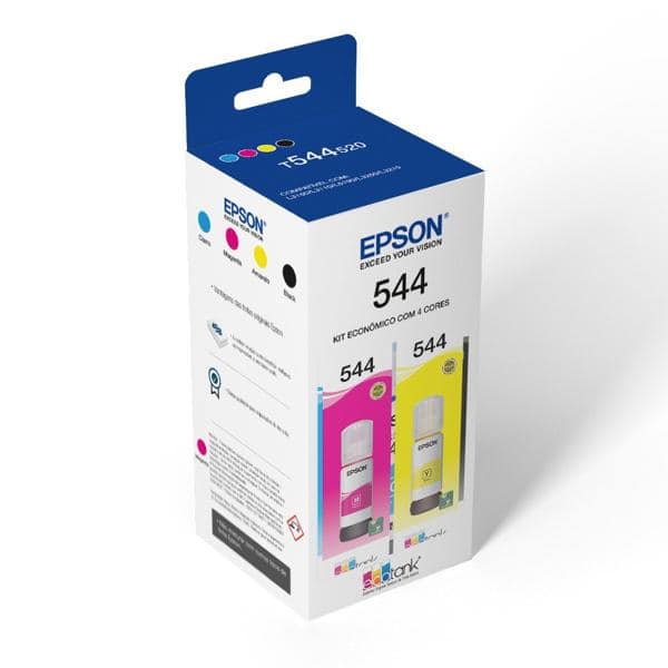 Kit Garrafa Epson T544 para Ecotank L3110, L3210, L3150, L3250, L5190 CX 1 UN