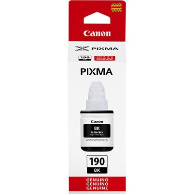 Refil Canon GI-190 Preto Original Para Canon G1100, G1110, G2100, G2110, G3100, G3102, G3110, G3111, G4100, G4110, G4111 - CX 1 UN