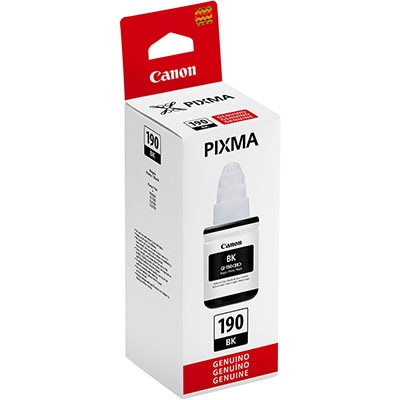 Refil Canon GI-190 Preto Original Para Canon G1100, G1110, G2100, G2110, G3100, G3102, G3110, G3111, G4100, G4110, G4111 - CX 1 UN