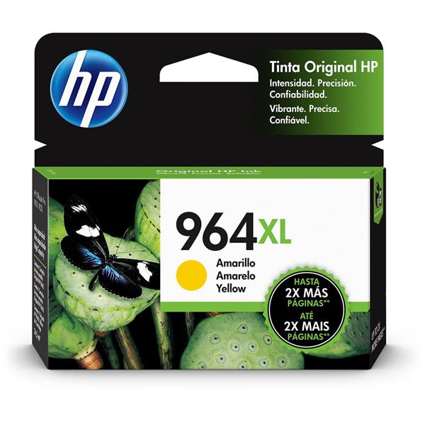 Cartucho HP 964XL Amarelo Original, Alto Rendimento 3JA56AL, HP - CX 1 UN