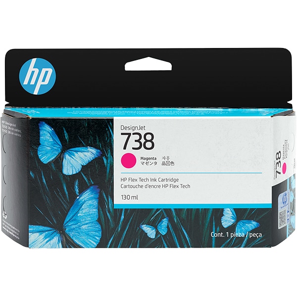 Cartucho HP 738 Magenta, 130ml, Original (498N6A), Para DesignJet T850 e T950, HP - CX 1 UN