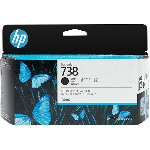 Cartucho HP 738 Preto, 130ml, Original (498N4A), Para DesignJet T850 e T950, HP - CX 1 UN