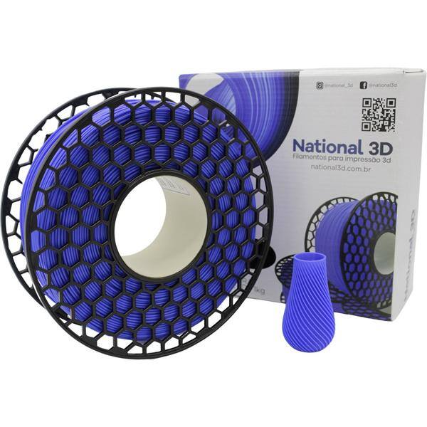 Filamento ABS para impressora 3D, Azul Celeste, National 3D - CX 1 UN