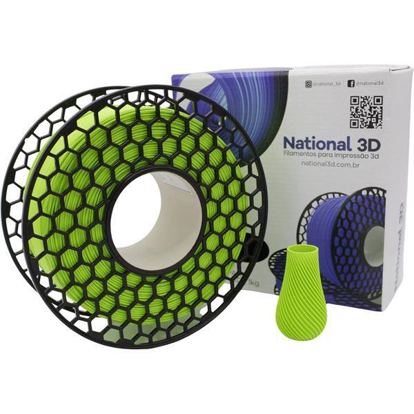 Filamento ABS para impressora 3D, Verde, National 3D - CX 1 UN