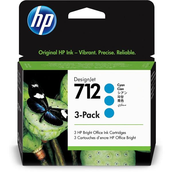 Cartucho HP 712 ciano (pack c/3) 3ED77A HP CX 1 UN