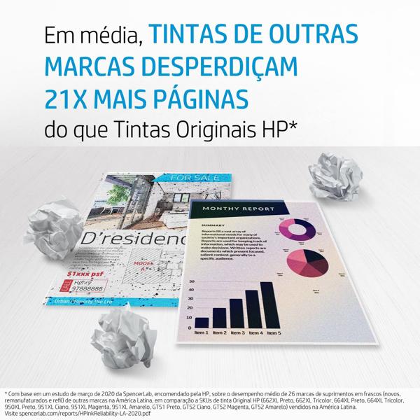 Cabeça de impressão HP preta (X4E75AL) para Smart Tank 517, 617, 514, 532 - 1 UN