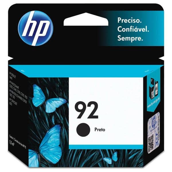 Cartucho HP 92 Preto Original (C9362WB) Para HP Deskjet 6540, 5440, Officejet 6310, PSC 1507, 1510, Photosmart C3140, C3150, C3180, 7850 CX 1 UN
