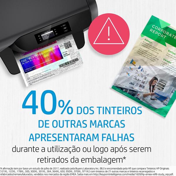 Cartucho de Tinta HP 122XL Colorido Original (CH564HB) Para HP Deskjet 1000 - J110a, 2000 - J210a, 2050 - J510a, 3050 - J610a, HP - CX 1 UN