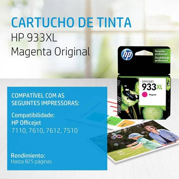 Cartucho HP 933XL Magenta Original (CN055AL) Para HP Officejet 7110 CX 1 UN