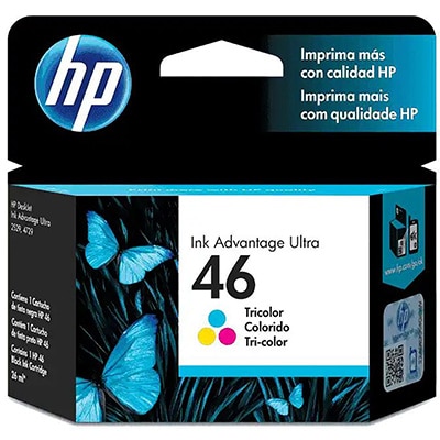 Cartucho HP 46 Colorido Original (CZ638AL) Para HP DeskJet 2529, 4729, 5738 CX 1 UN