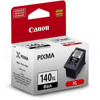 Cartucho Canon PG-140XL Preto Original Para Canon MG3110, MG3210, MG3510, MG3610, MX371, MX391, MX431, MX471 - CX 1 UN