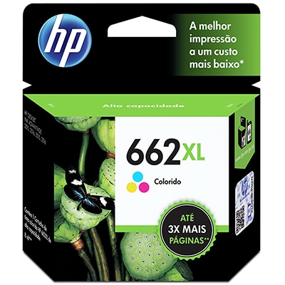 Cartucho de Tinta HP 662XL Colorido Original (CZ106AB) HP Deskjet Ink Advantage 2516, 3516, 3546, 2546, 1516, 4646, 2646, HP - CX 1 UN