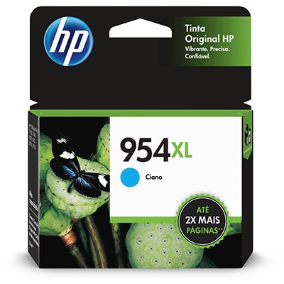 Cartucho de Tinta HP 954XL Ciano Original (L0S62AB) para HP Deskjet 7720, 7740, 8210, 8710, 8720 - CX 1 UN