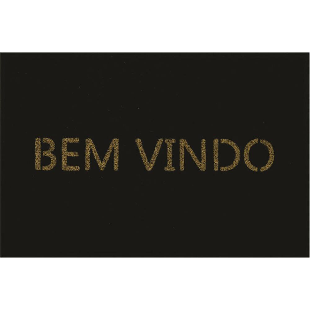 Tapete Vinil Bem Vindo X Cm Preto Kapazi PT UN Limpeza Kalunga Com