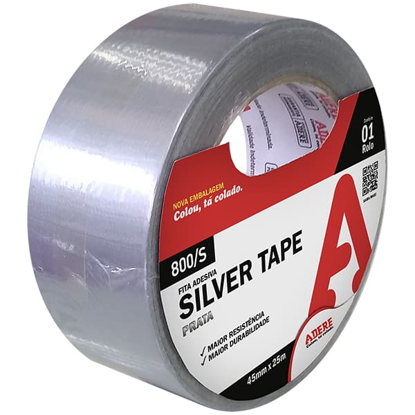 Fita adesiva multiuso silver tape, 45mmx25m, Prata, 800s, Adere - RL 1 UN