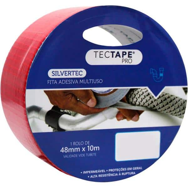 Fita adesiva multiuso 48mmx10m vermelha 747 Tectape PT 1 UN