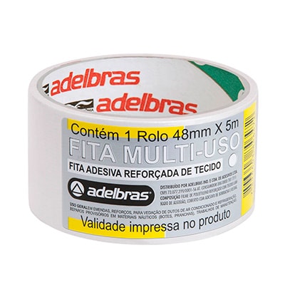 Fita Multi Uso reforçada Silver Tape, 48mmx05m, Branca, Adelbras - PT 1 UN