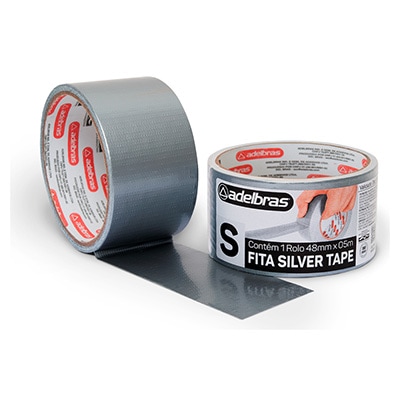 Fita Multi Uso reforçada Silver Tape, 48mmx05m, Prata, Adelbras - PT 1 UN