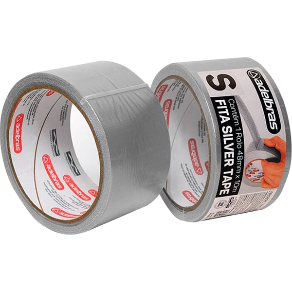 Fita Multi Uso reforçada Silver Tape, 48mmx10m, Prata, Adelbras - PT 1 UN