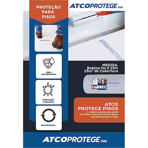 Protetor de piso atco protege pro, 1m x 25m, 91.0001, Atco Plasticos Ltda - PT 1 UN