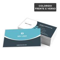 Cartões de Visita 9x5cm / 4x4 / couché fosco 300g/m² PT 100 UN