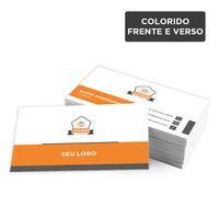 Cartões de Visita 9x5cm / 4x4 / couché fosco 300g/m² / laminação brilho f/v PT 100 UN