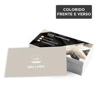 Cartões de Visita 8,5x5,5cm / 4x4 / couché fosco 300g/m² / laminação brilho f/v PT 100 UN