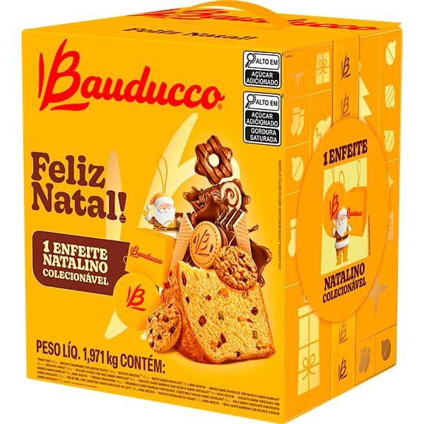 Cesta de natal P, 2025, com 16 itens, Bauducco - CX 1 UN