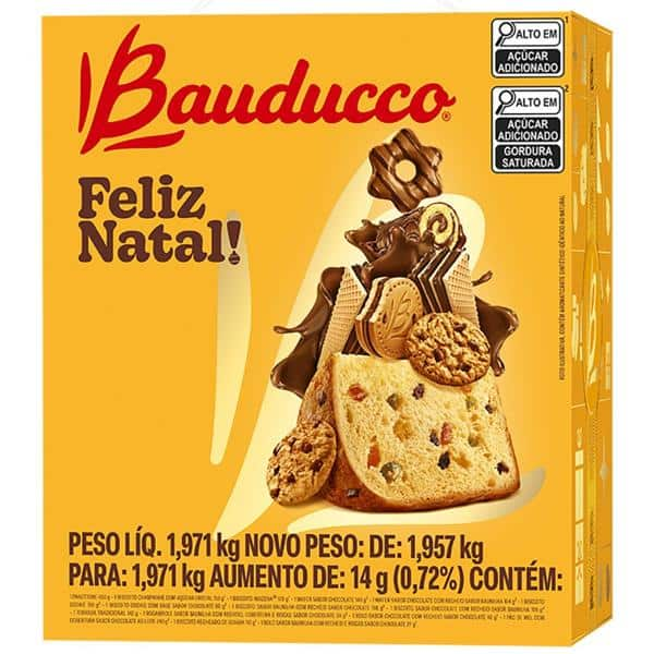 Cesta de Natal Pequena, 2024, com 16 itens, Bauducco - CX 1 UN