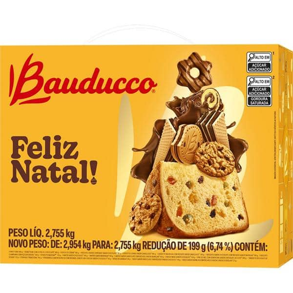 Cesta de Natal Grande, 2024, com 21 itens, Bauducco - CX 1 UN