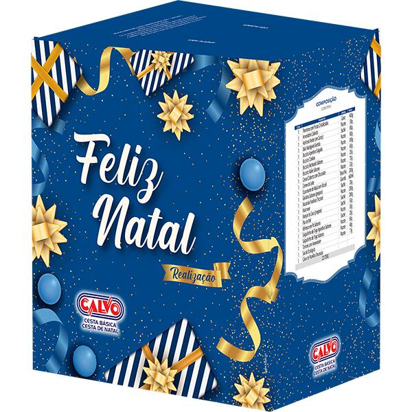 Cesta de natal Realização com 22 itens, Calvo - CX 1 UN Cesta de natal Realização com 22 itens, Calvo - CX 1 UN