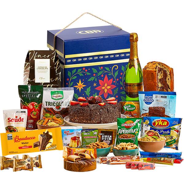 Cesta de natal Show de Natal com 26 itens, Cba - CX 1 UN Cesta de natal Show de Natal com 26 itens, Cba - CX 1 UN