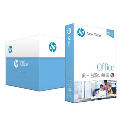 Papel Sulfite A4, 75g, 210mmx297mm, Caixa com 10 resmas - 5000 Folhas, HP Office - CX 1 UN