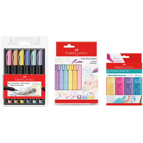 Kit Lettering Pastel, Faber-Castell - 1 UN Kit Lettering Pastel, Faber-Castell - 1 UN