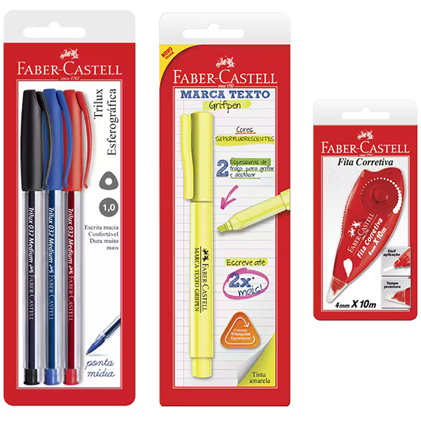 Kit Escritório Simples, Faber-Castell - 1 UN Kit Escritório Simples, Faber-Castell - 1 UN