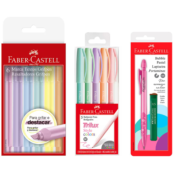 Kit escolar Caprichoso, Faber-Castell - 1 UN Kit escolar Caprichoso, Faber-Castell - 1 UN
