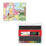 Kit de Colorir Do Dia para Noite – Bobbie Goods + Lápis de Cor SuperSoft 50 cores, Faber-Castell - CX 1 UN