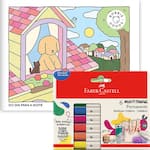 Kit de Colorir Do Dia para Noite – Bobbie Goods + Pincel marcador permanente Multimark, 1.0mm, Estojo com 6 Cores, Faber-Castell - CX 6 UN