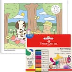 Kit de Colorir Dias Quentes – Bobbie Goods + Pincel marcador permanente Multimark, 1.0mm, Estojo com 6 Cores, Faber-Castell - CX 6 UN