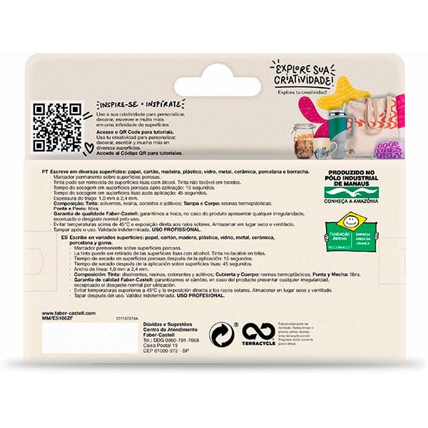 Kit de Colorir Dias Frios – Bobbie Goods + Pincel marcador permanente Multimark, 1.0mm, Estojo com 6 Cores, Faber-Castell - CX 1 UN