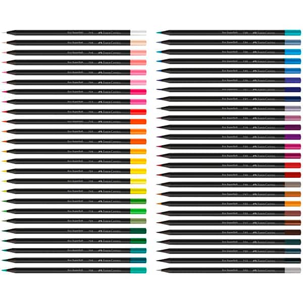 Kit de Colorir Do Dia para Noite – Bobbie Goods + Lápis De Cor redondo Supersoft, 50 Cores, Faber-Castell - ET 50 UN